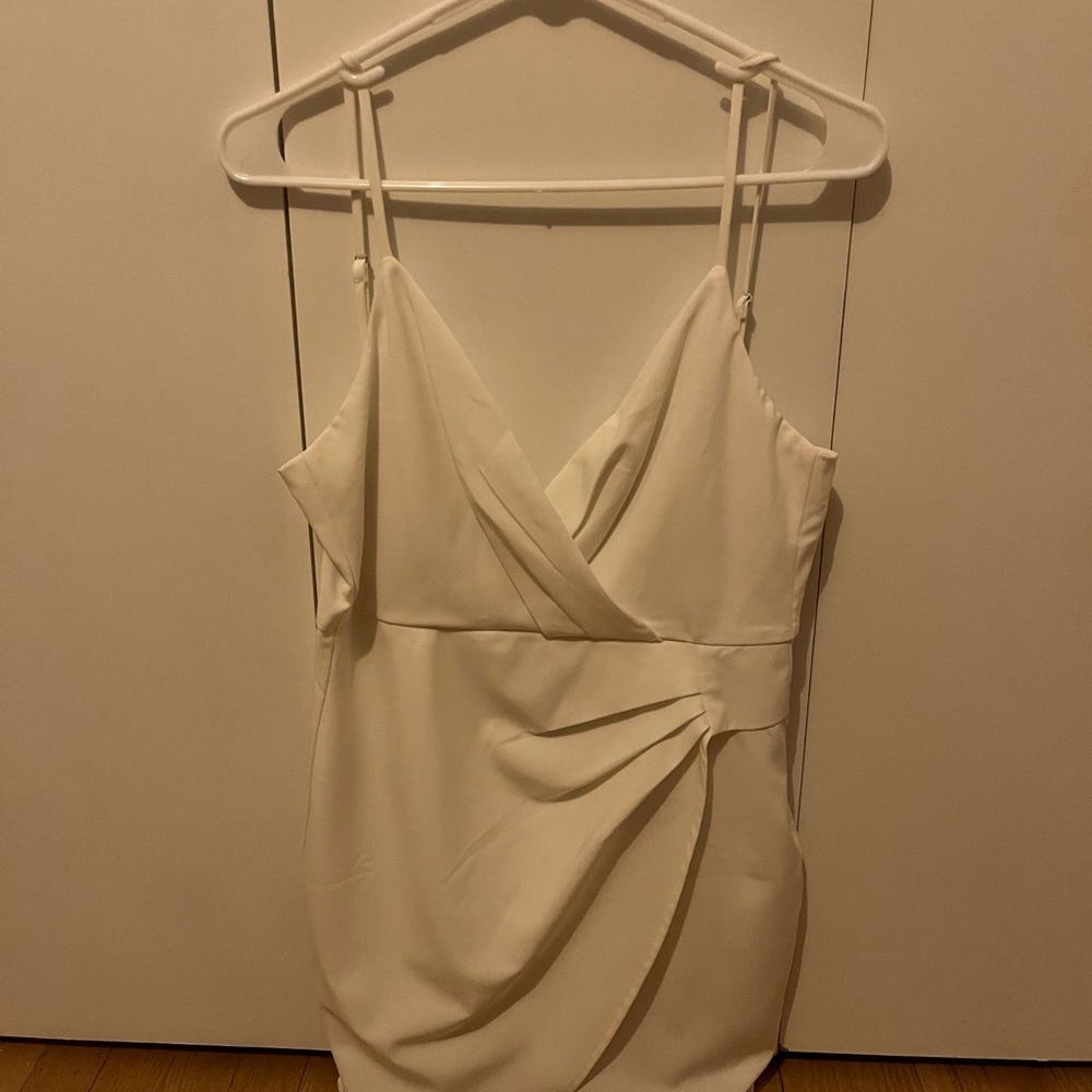 Windsor White Sheath Mini Dress with Spaghetti Straps